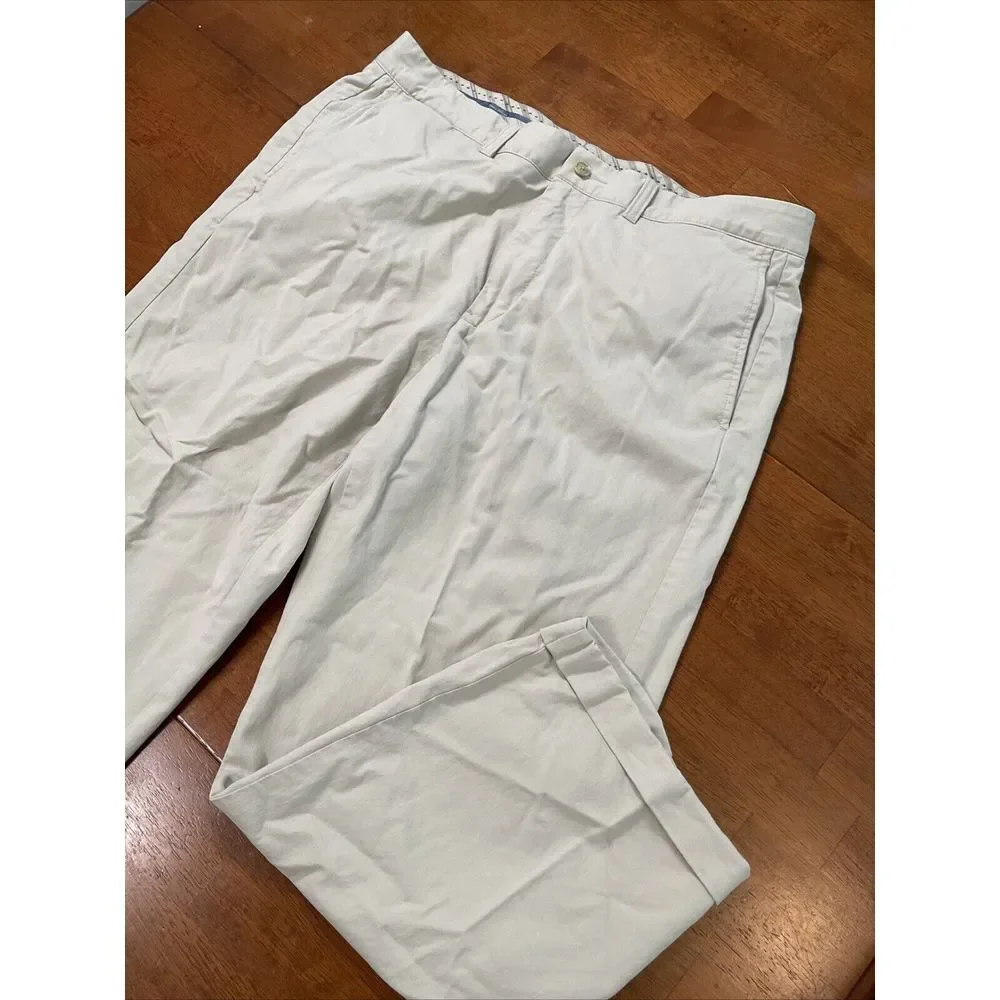 TOMMY BAHAMA MENS BEIGE TAN STRAIGHT COTTON LYOCELL SPANDEX BLEND PANTS SZ 36